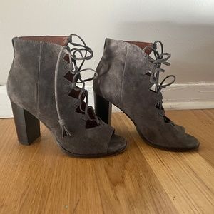 Frye lace-up suede booties